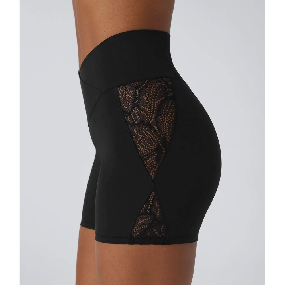 Halara Shorts Softlyzero Crossover Mesh Side Women's XL Black